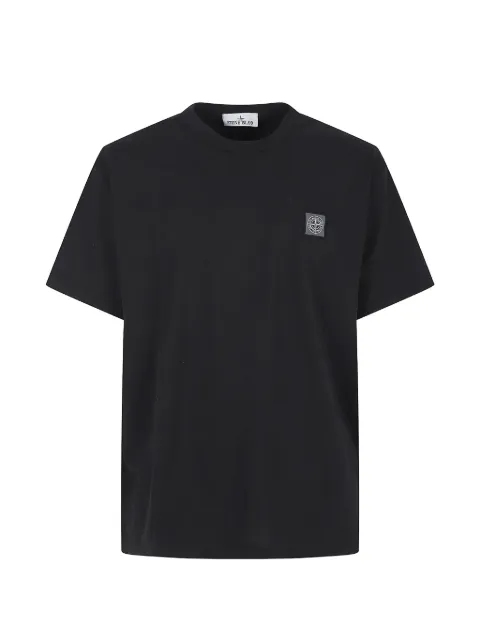 Stone Island Fissato-effect logo-patch T-shirt