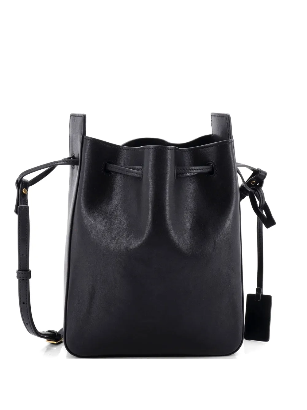 Saint Laurent Pre-Owned Borsa a secchiello piccola convertibile in pelle - Nero