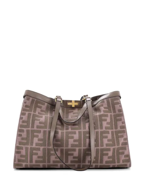 Fendi Pre-Owned Peekaboo X- Zucca Jacquard with Leather Medium tote bag