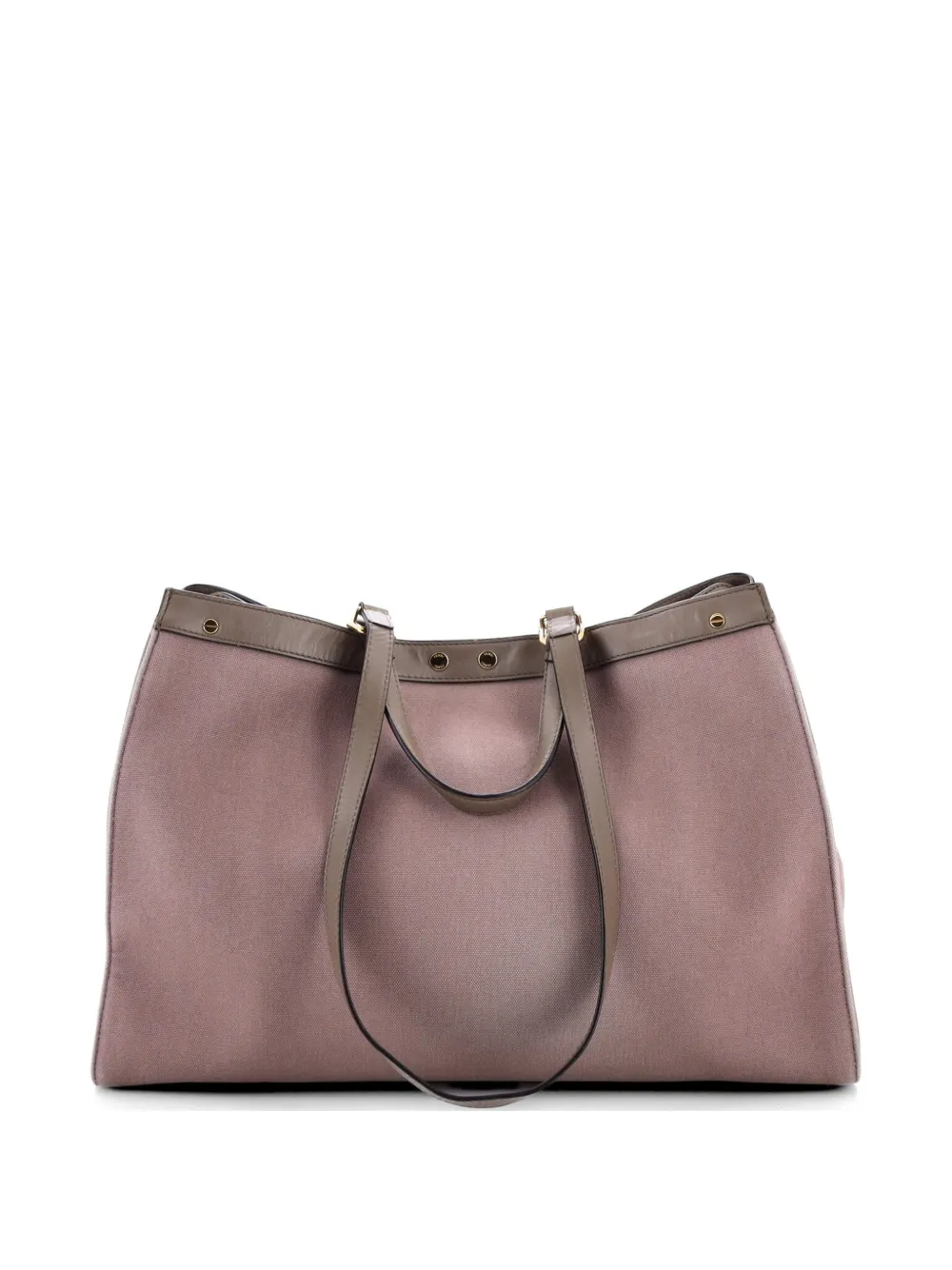  Fendi Pre-owned Borsa Tote Peekaboo X- Media In Tessuto Jacquard E Pelle Con Motivo Zucca - Toni Neutri 