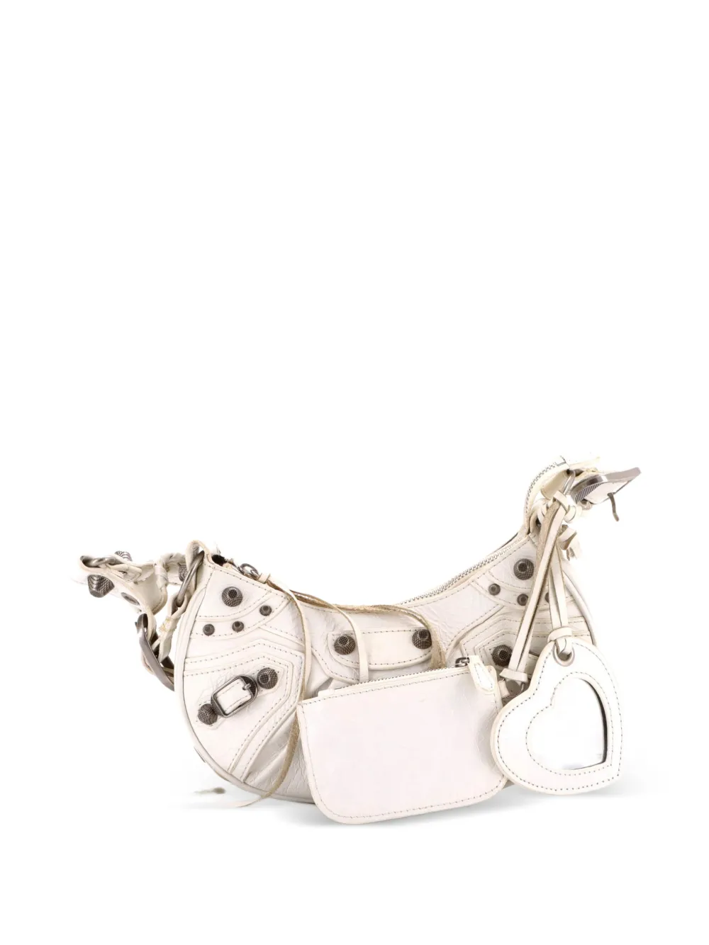 Balenciaga Pre-Owned Borsa a spalla Le Cagole XS in pelle con borchie - Bianco