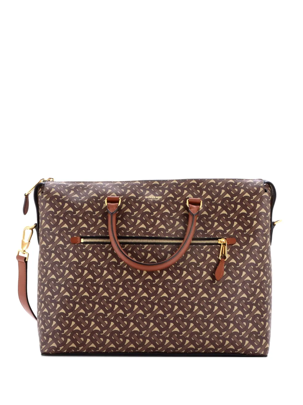 Burberry Pre-Owned Manchester Aktentasche aus Monogramm-E-Canvas - Braun