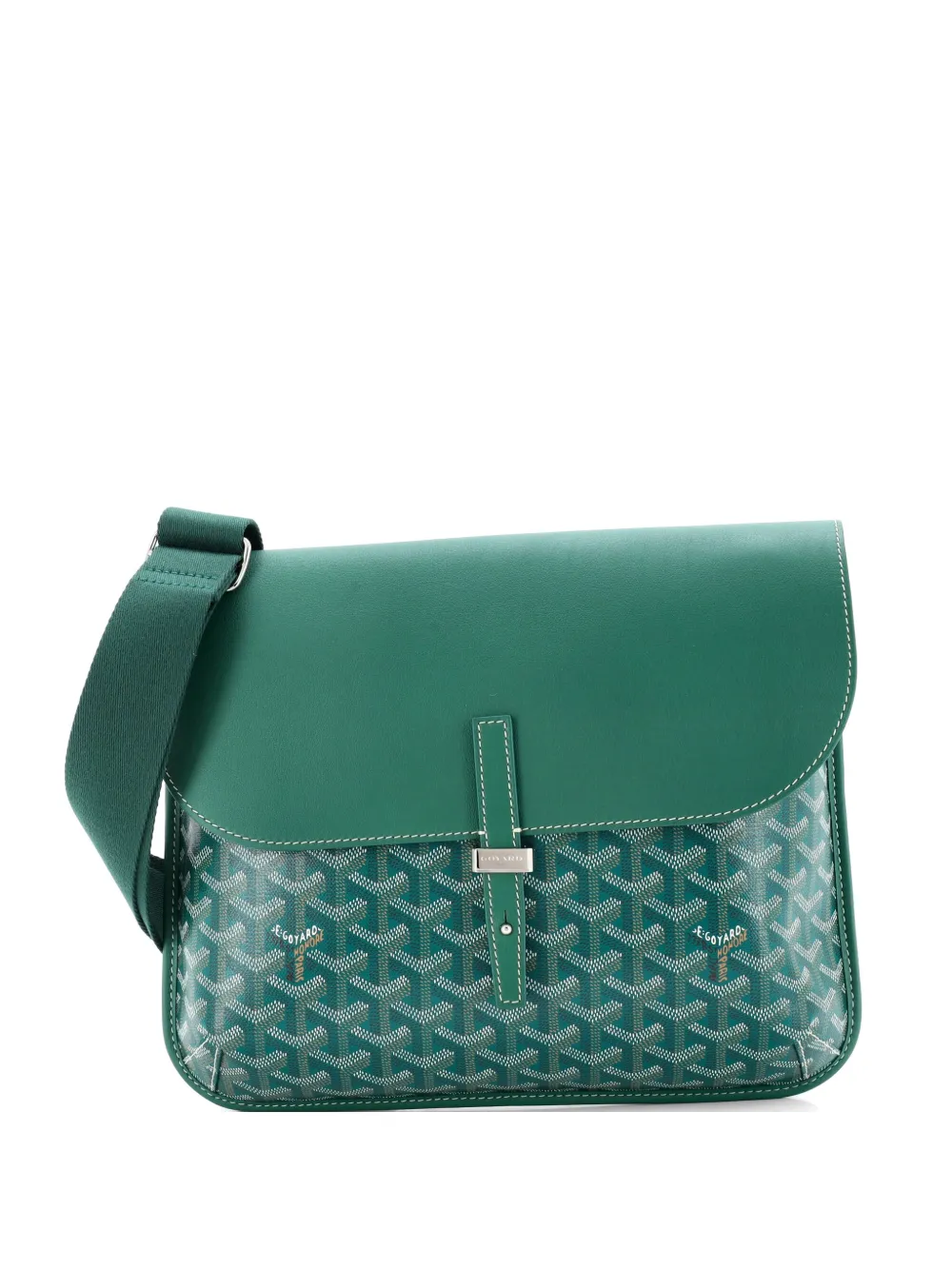 Goyard Pre-Owned Coursier Umhängetasche aus beschichtetem Canvas und Leder - Grün