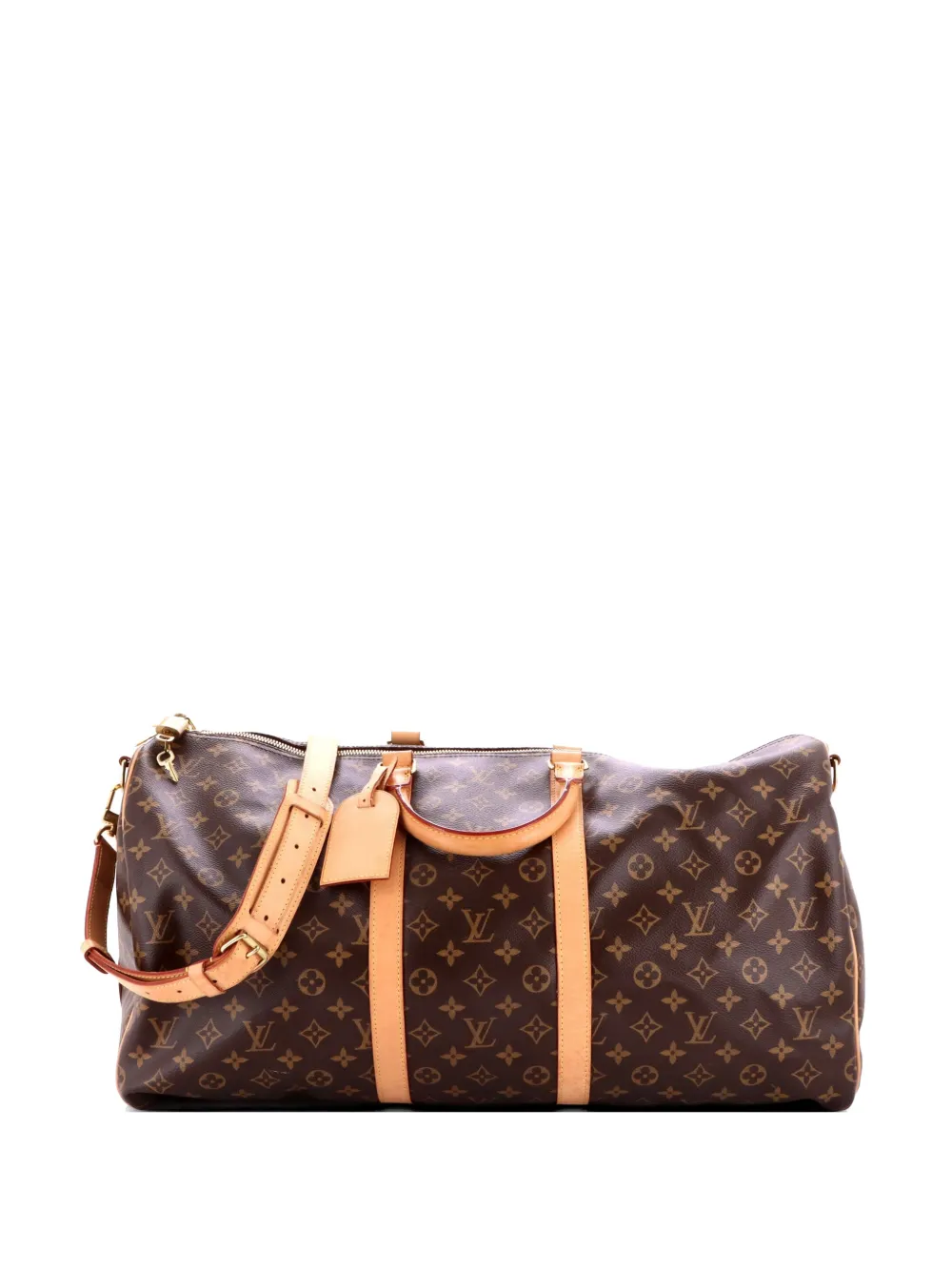 Louis Vuitton Pre-Owned Borsa da viaggio Keepall Bandouliere 55 in tela con monogramma - Marrone