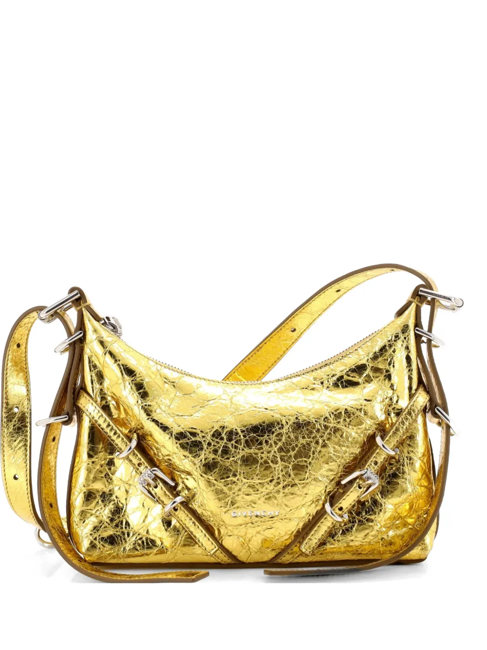 Givenchy Pre-Owned Borsa a spalla Voyou mini in pelle metallizzata - Oro
