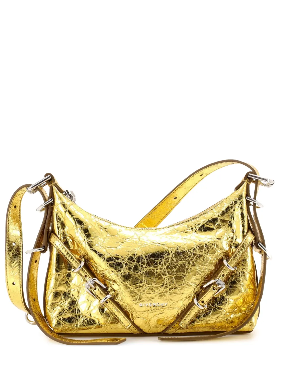 Givenchy Pre-Owned Borsa a spalla Voyou mini in pelle metallizzata - Oro