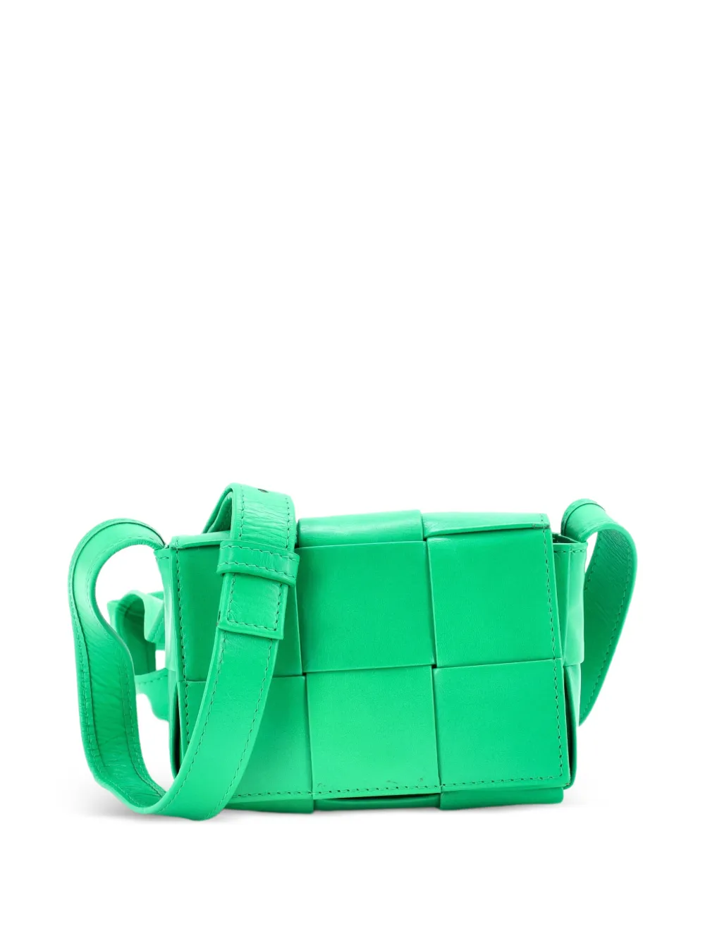 Bottega Veneta Pre-Owned Borsa a tracolla Candy Cassette in pelle con motivo Maxi Intrecciato - Verde