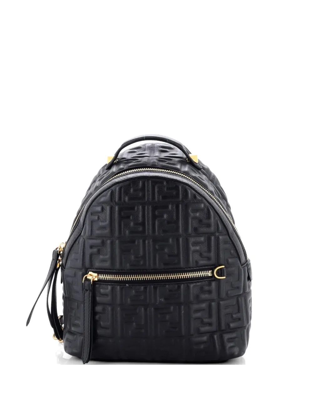 Fendi Pre-Owned Zaino By The Way mini in pelle goffrata con motivo Zucca - Nero