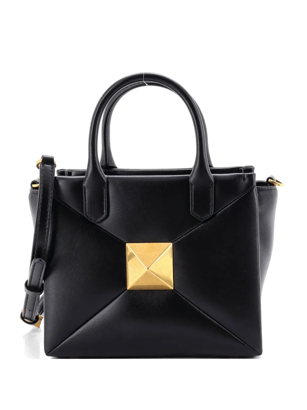 Valentino Garavani Pre-Owned Borsa a tracolla One Stud piccola in pelle con manico - Nero