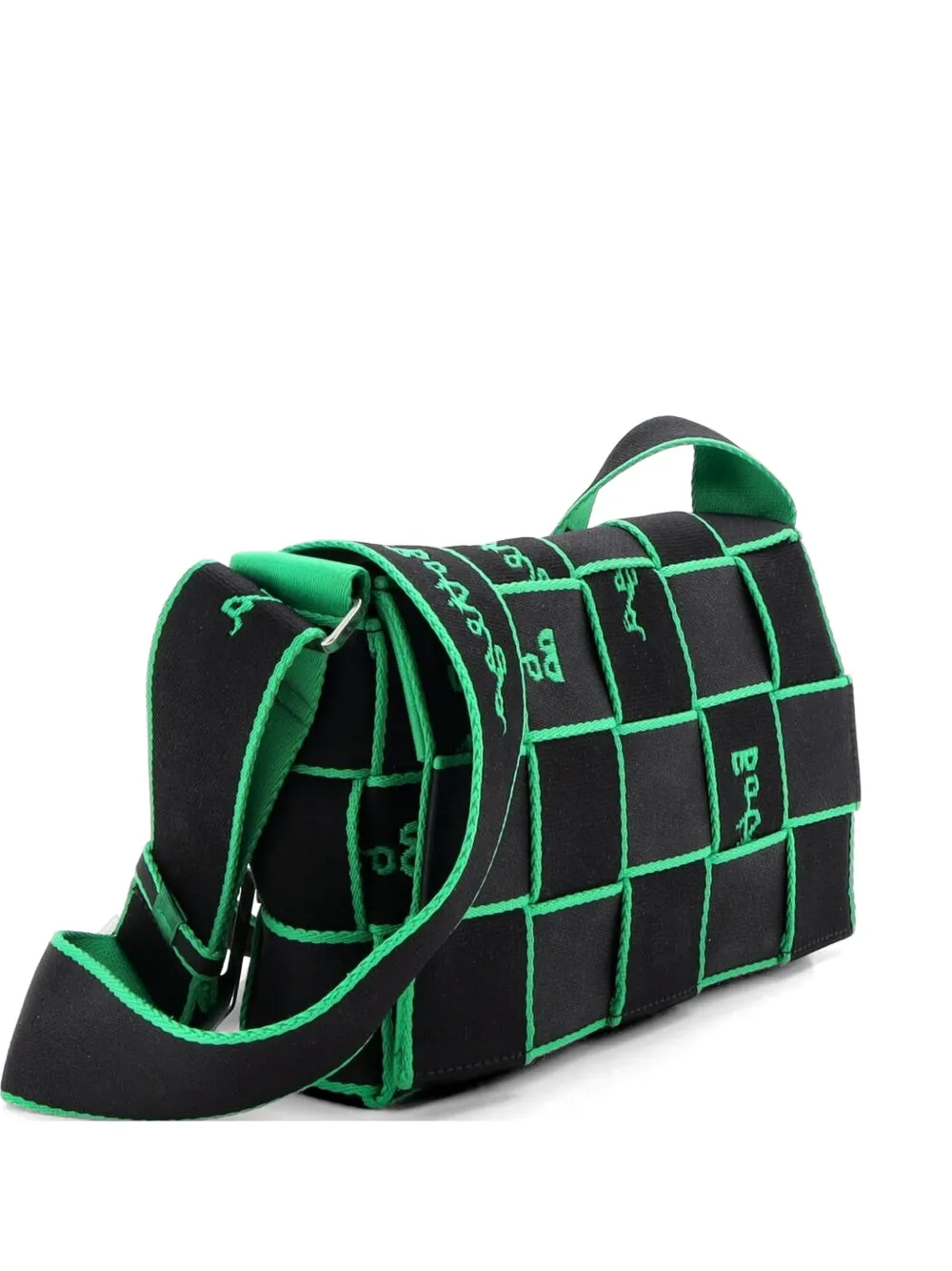 Bottega Veneta Pre-Owned Cassette Maxi Intrecciato Webbed Canvas crossbody bag - Black