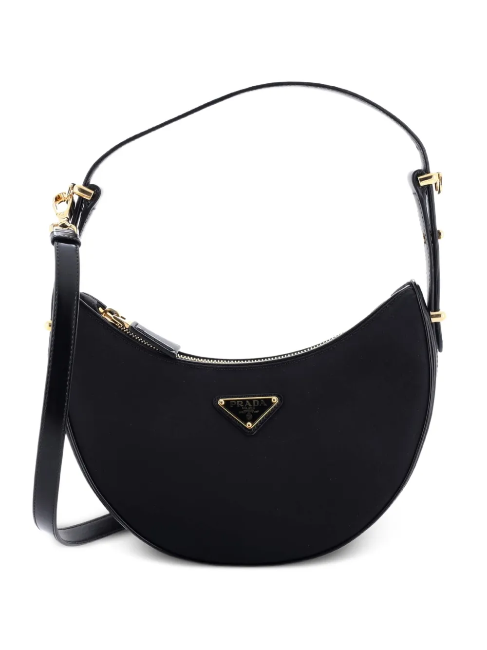 Prada Pre-Owned Borsa passepartout Arque Half Moon piccola in tessuto - Nero