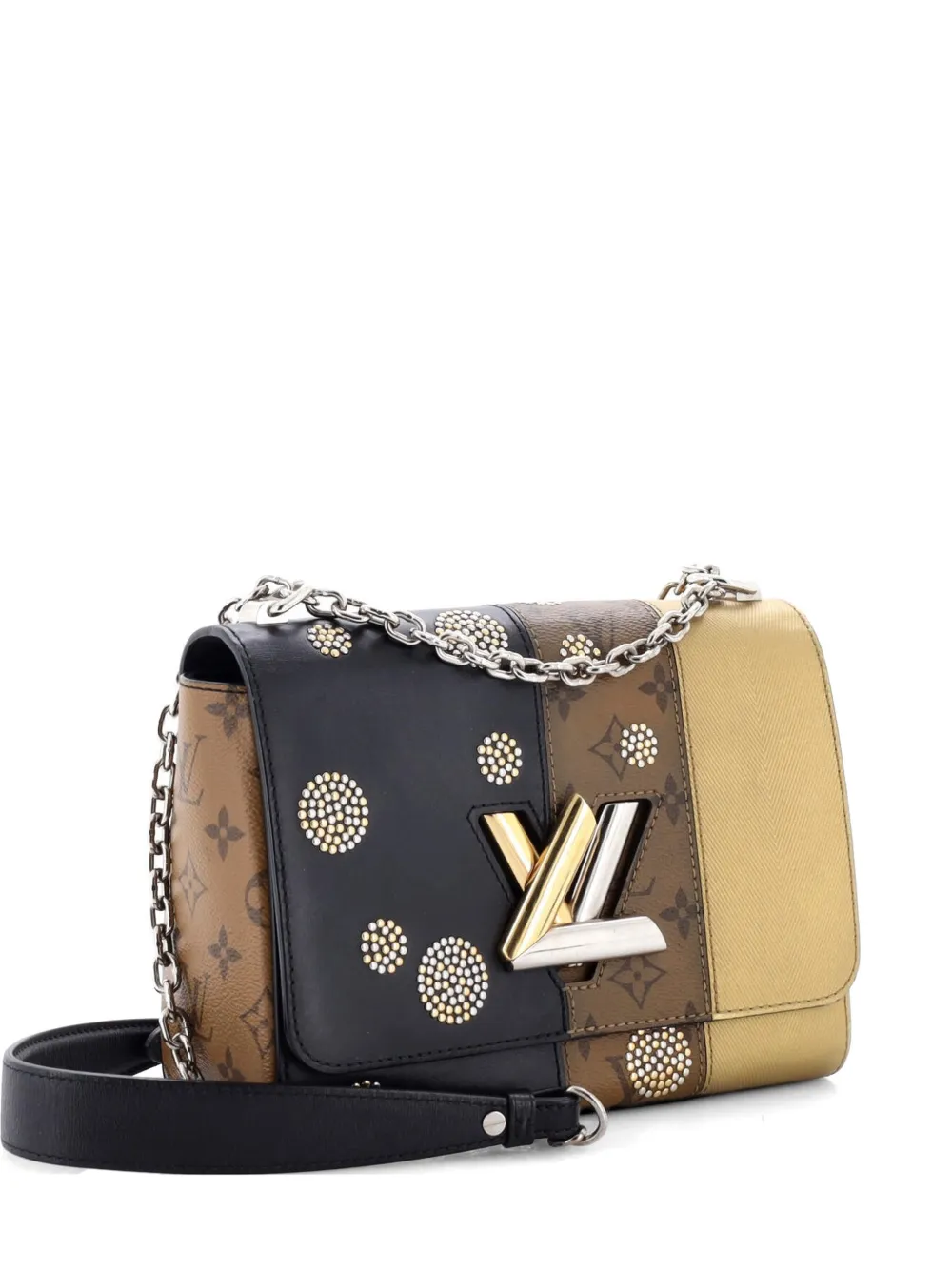 Louis Vuitton Pre-Owned Borsa a spalla Twist MM Limited Edition in tela Monogram Reverse e pelle con borchie - Nero