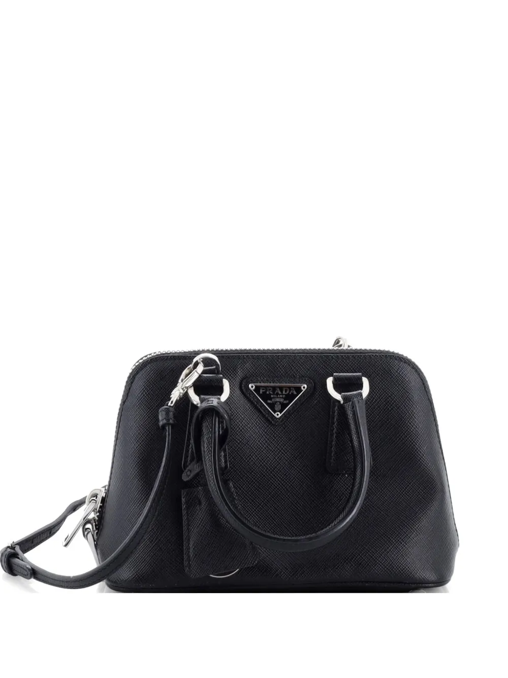 Prada Pre-Owned Borsa a tracolla Promenade Bag mini in pelle Saffiano con zip - Nero