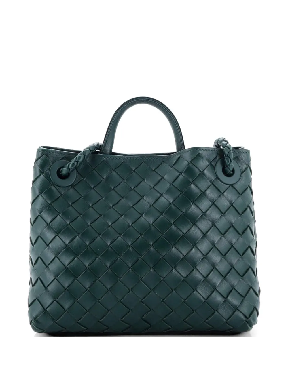  Bottega Veneta Pre-owned Bolso Satchel Andiamo East West Pequeño De Piel De Napa Con Diseño Intrecciato - Verde 