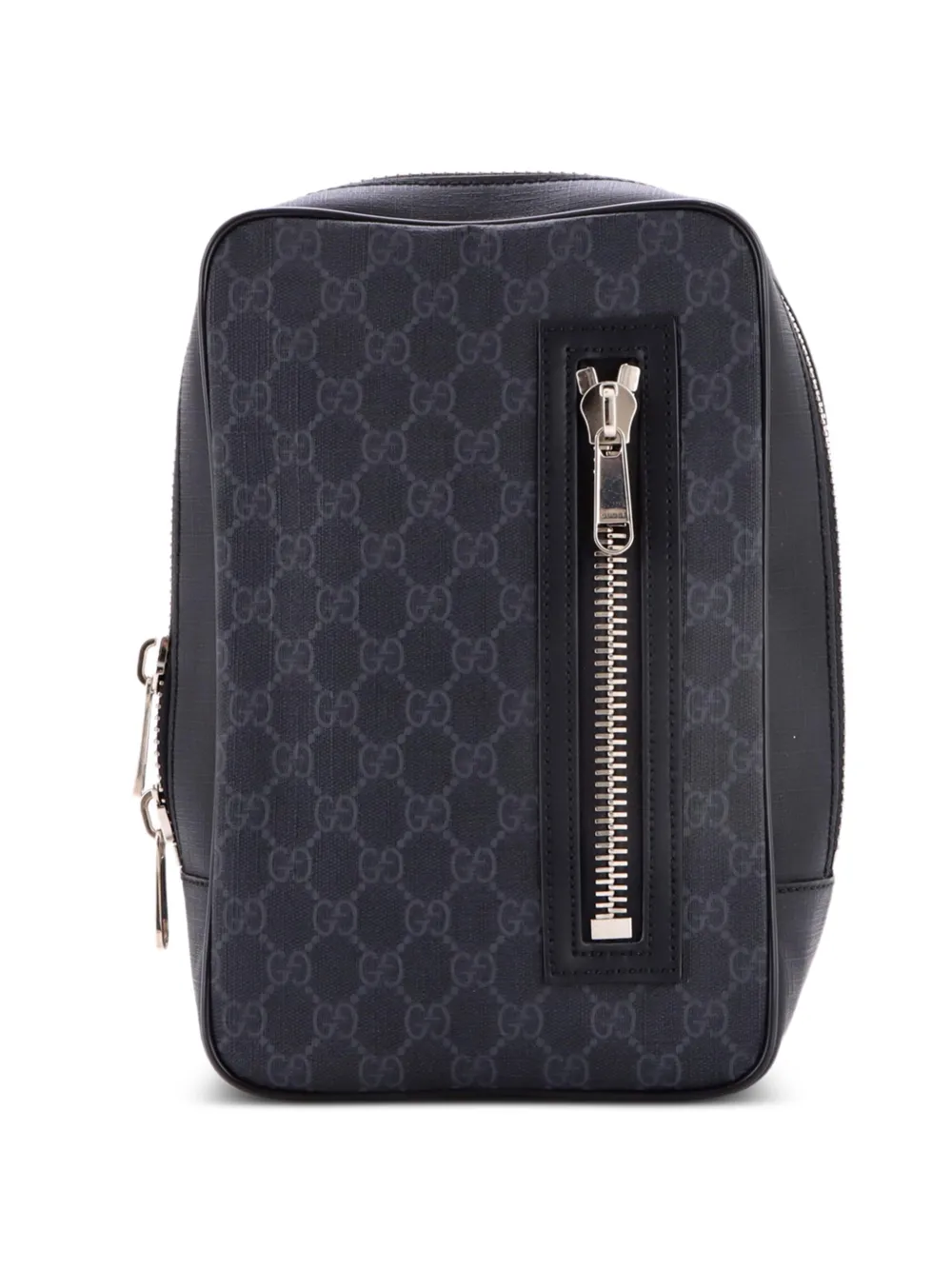 Gucci Pre-Owned Borsa a tracolla piccola in tela cerata GG con zip - Nero