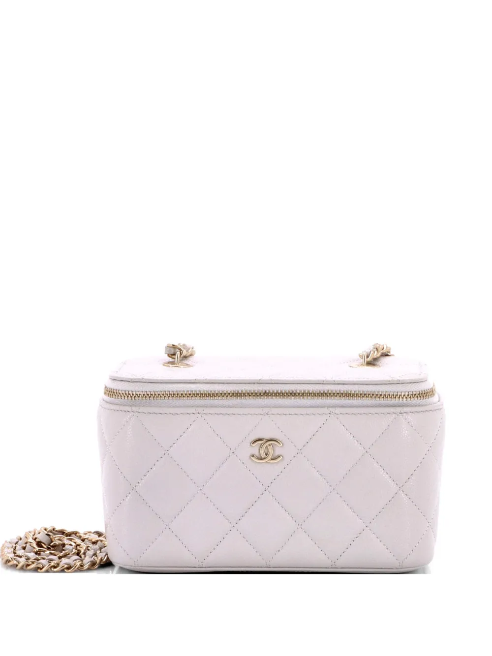 CHANEL Pre-Owned Borsa a tracolla Classic Vanity Case con catena - Grigio