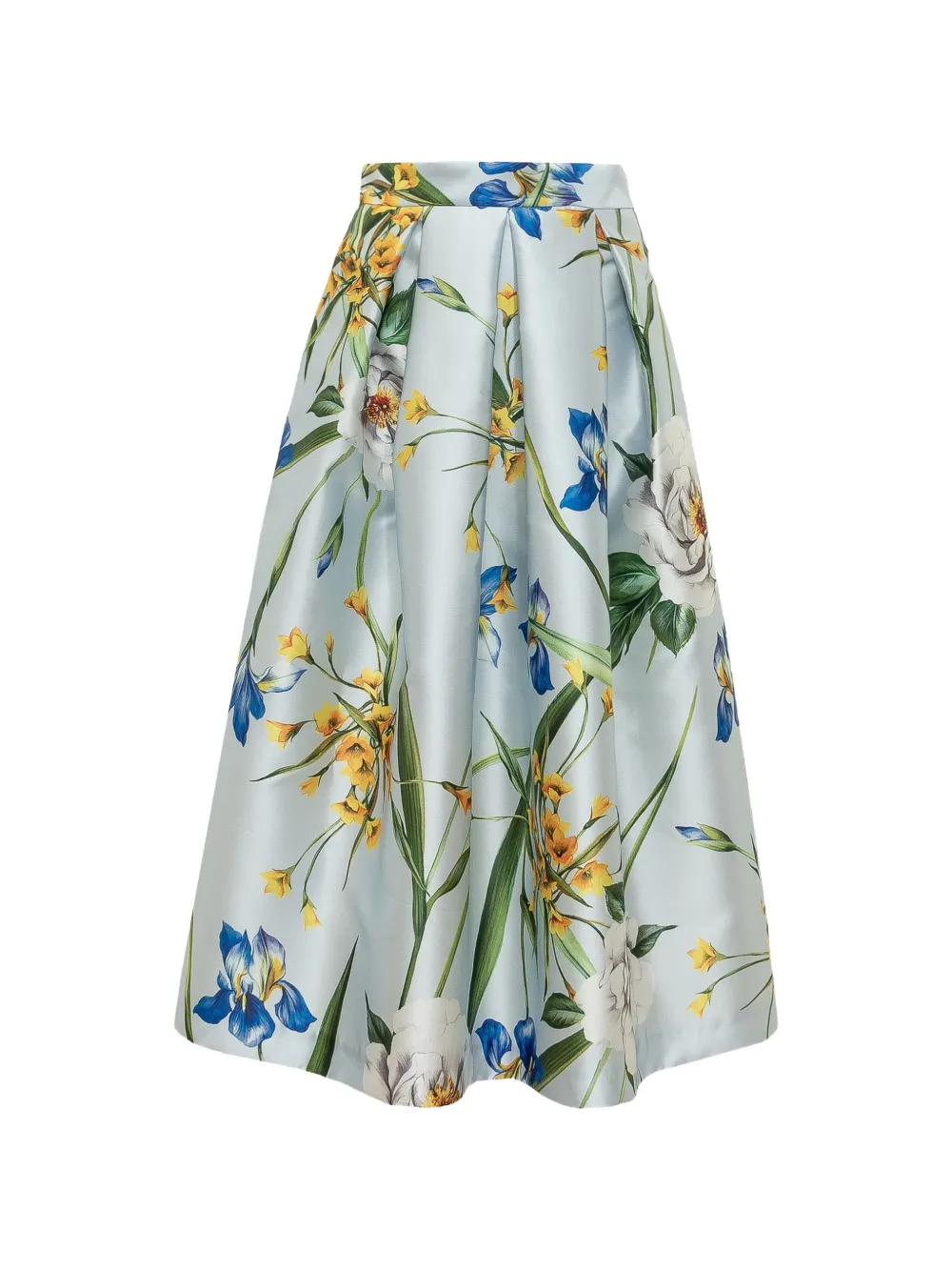 Lunatica Milano Jardin floral-print pleated skirt - Blu