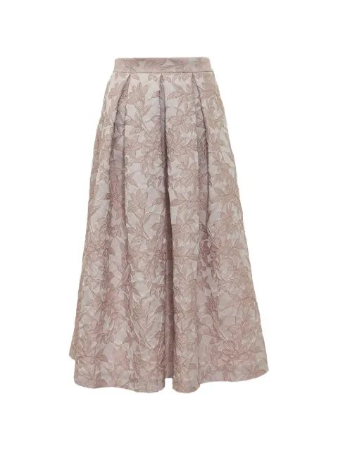 Lunatica Milano floral-jacquard pleated maxi skirt