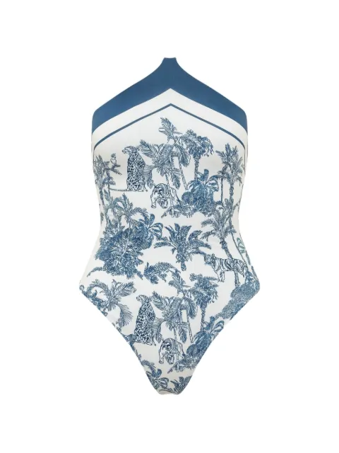 MC2 Saint Barth Meryem graphic-print halterneck swimsuit