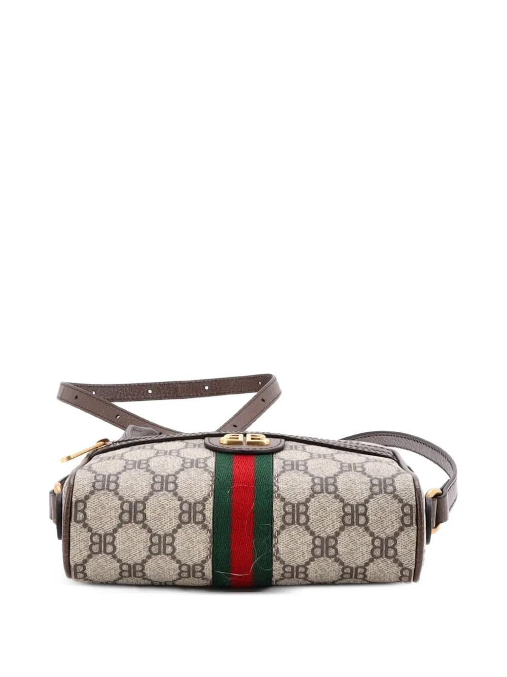  Balenciaga Pre-owned Bandolera Cámara The Hacker Project Bb Mini De Lona Revestida De Balenciaga Pre-owned X Gucci - Marrón 