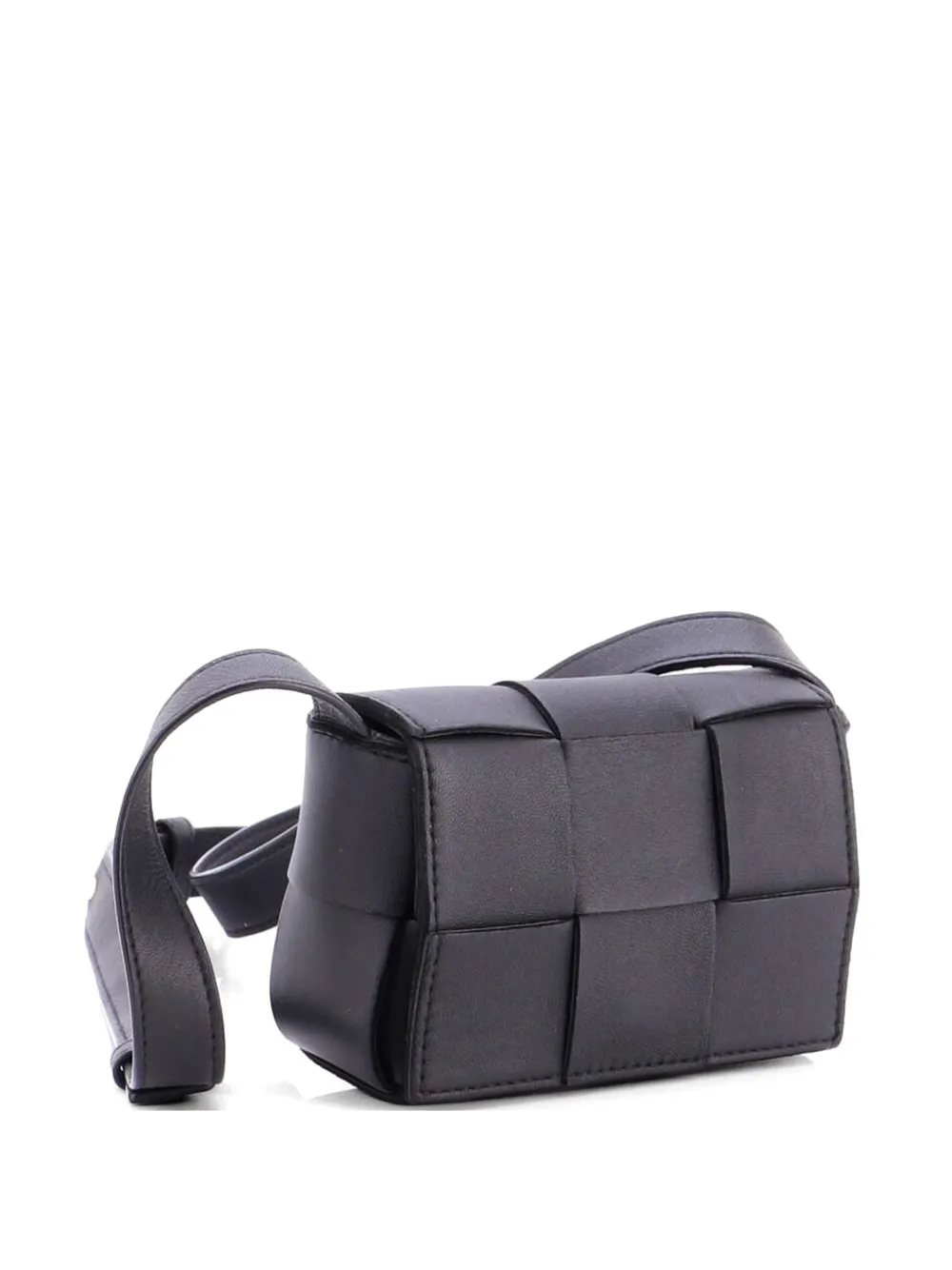 Bottega Veneta Pre-Owned Borsa a tracolla Candy Cassette in pelle con motivo Maxi Intrecciato - Nero