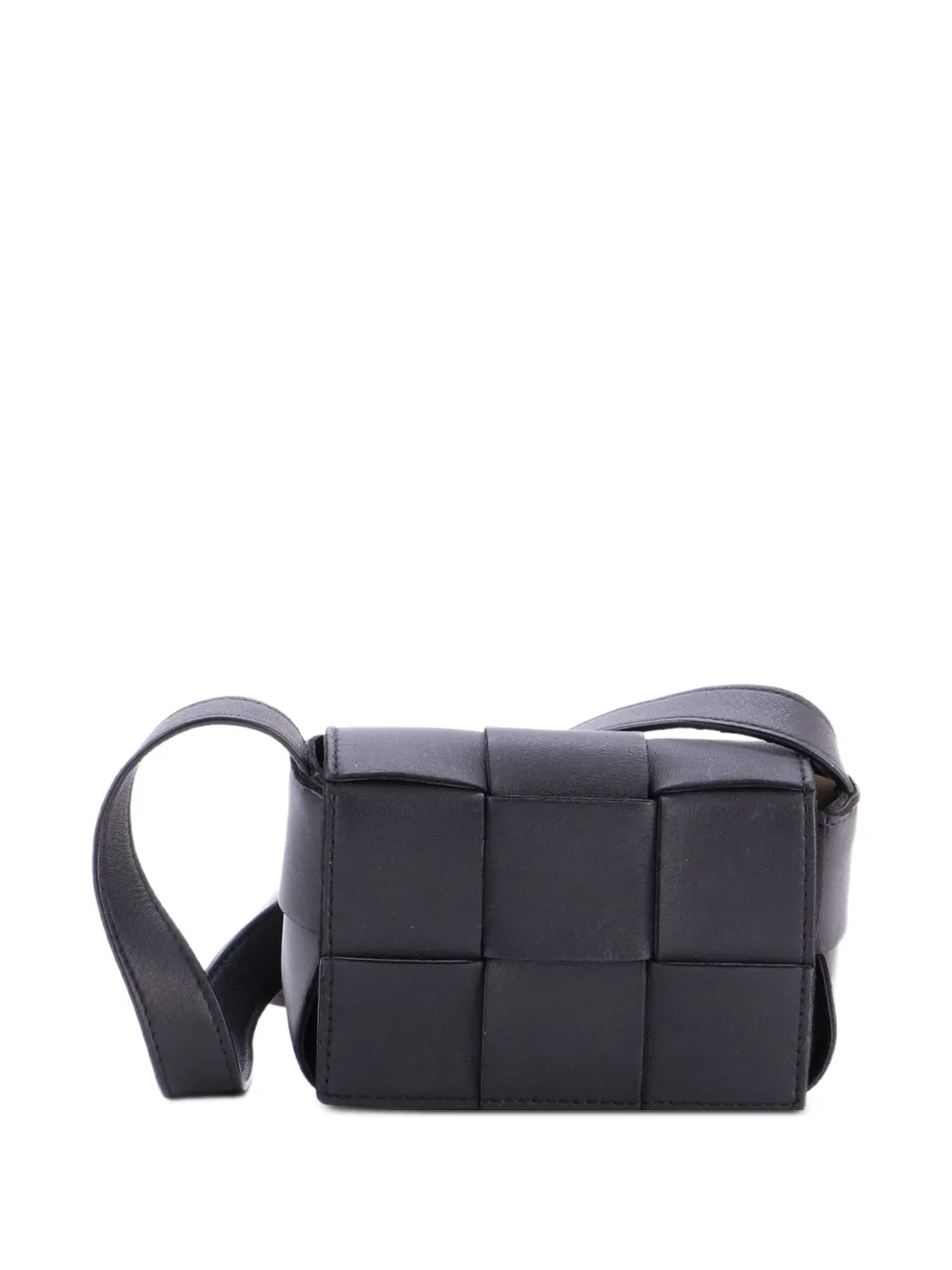 Bottega Veneta Pre-Owned Borsa a tracolla Candy Cassette in pelle con motivo Maxi Intrecciato - Nero