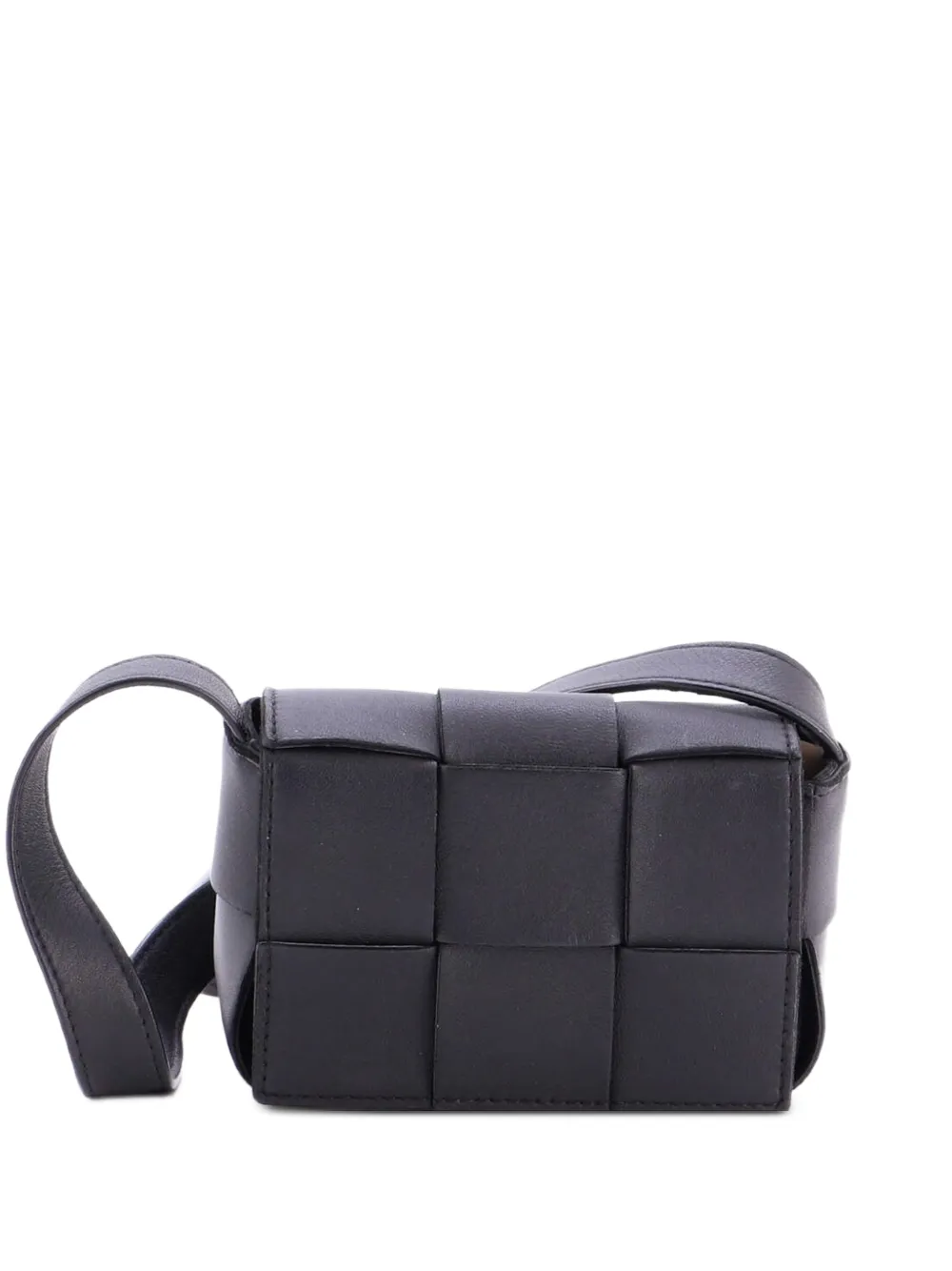 Bottega Veneta Pre-Owned Borsa a tracolla Candy Cassette in pelle con motivo Maxi Intrecciato - Nero