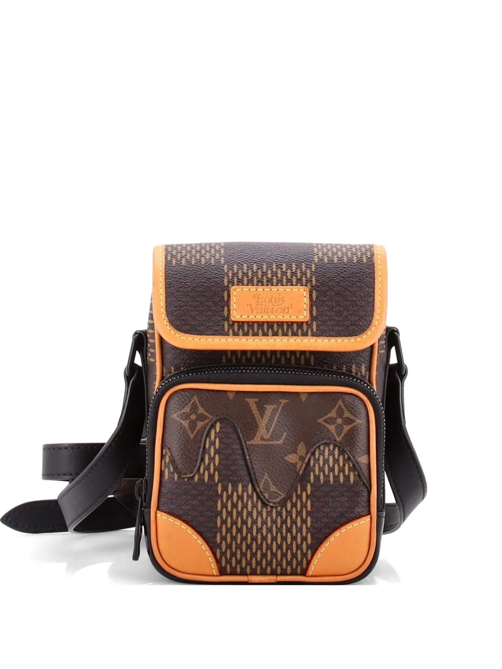 Louis Vuitton Pre-Owned Borsa messenger Nigo Amazone Limited Edition nano in tela Damier con monogramma - Marrone