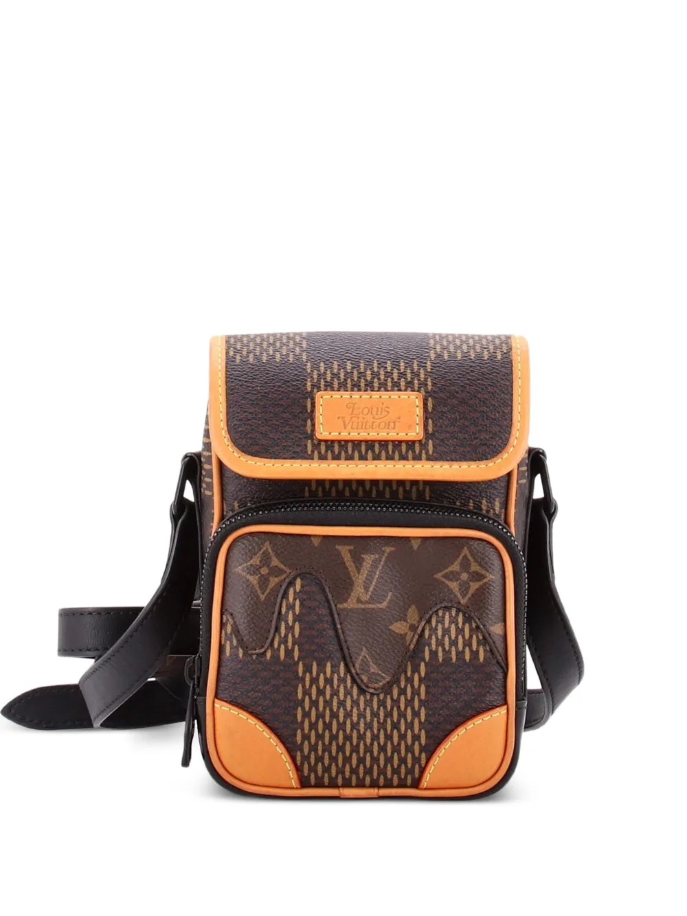 Louis Vuitton Pre-Owned Borsa messenger Nigo Amazone Limited Edition nano in tela Damier con monogramma - Marrone