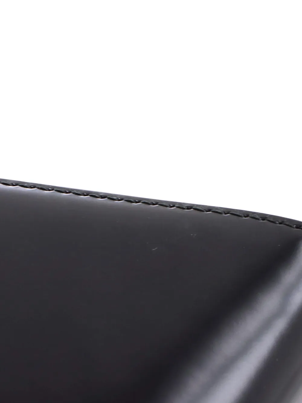 Prada Pre-owned Trapezoid Flap Brushed Leather Shoulder Bag in Black, view 5