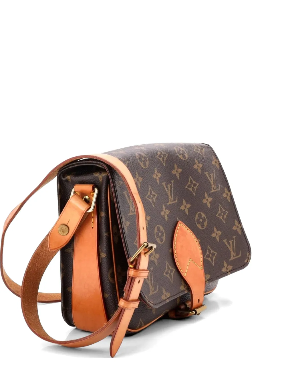 Louis Vuitton Pre-Owned Borsa a tracolla Cartouchiere MM in tela con monogramma - Marrone
