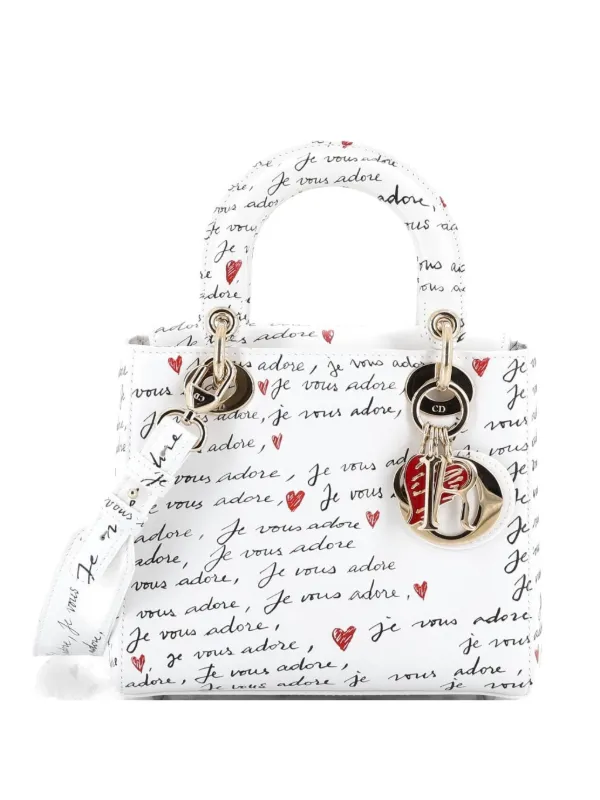 Dior Pre-owned Dioramour My Abcdior Lady Dior Bag Printed Leather Small Shoulder Bag in Multicolour