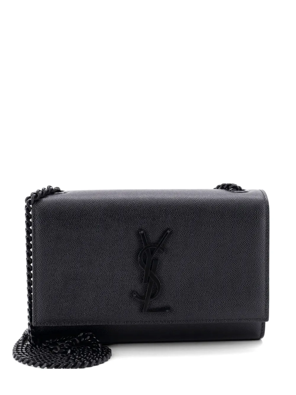Saint Laurent Pre-Owned Borsa a tracolla Classic piccola in pelle martellata con monogramma - Nero