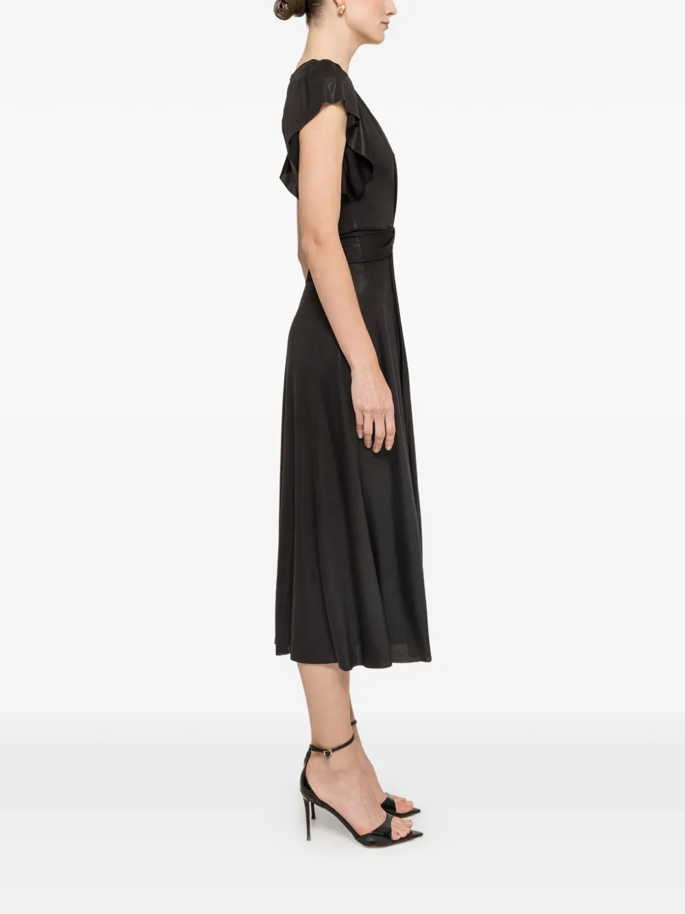 NISSA Midi-jurk met glanzend-effect Zwart