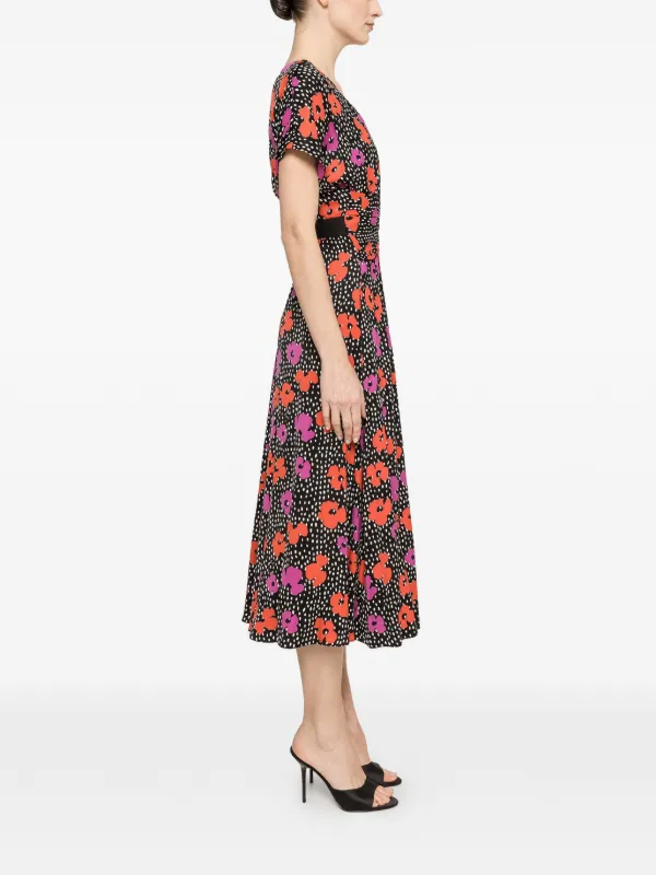 viscose midi dress in Yellow Crepe with Lace and Bow Details Rabanne while the long puff sleeves create a romantic silhouette Rebecca Taylor | Women's Viscose