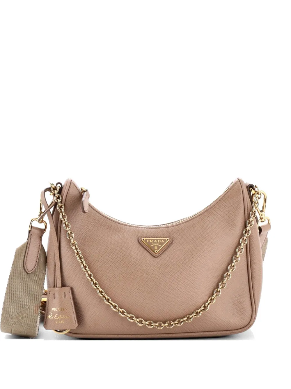 Prada Pre-Owned Borsa a tracolla Re-Edition 2005 piccola in pelle Saffiano - Toni neutri