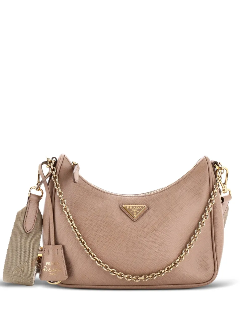 Prada Pre-Owned Borsa a tracolla Re-Edition 2005 piccola in pelle Saffiano - Toni neutri