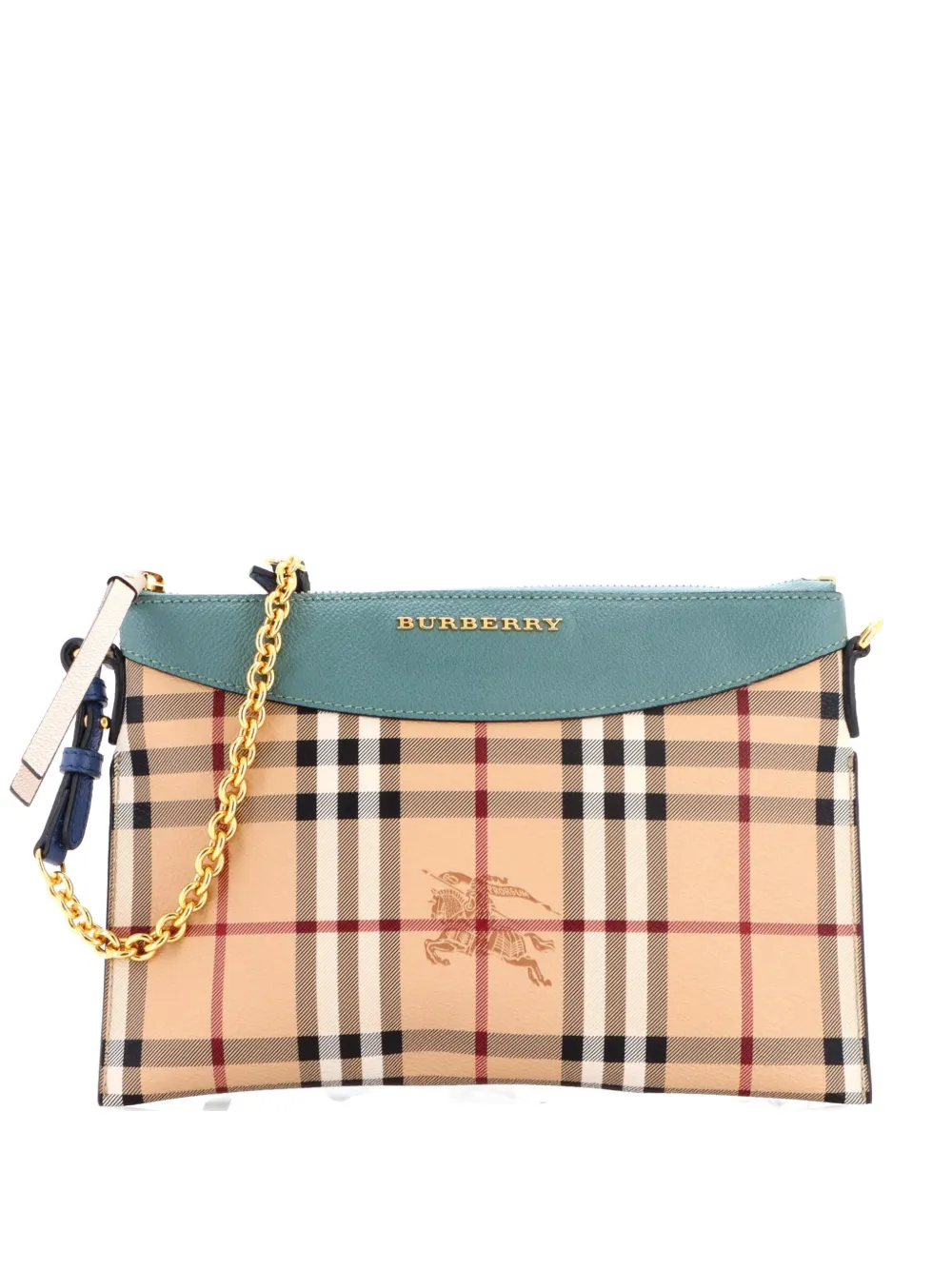 Burberry Pre-Owned Borsa a tracolla Peyton Haymarket in tela cerata - Blu