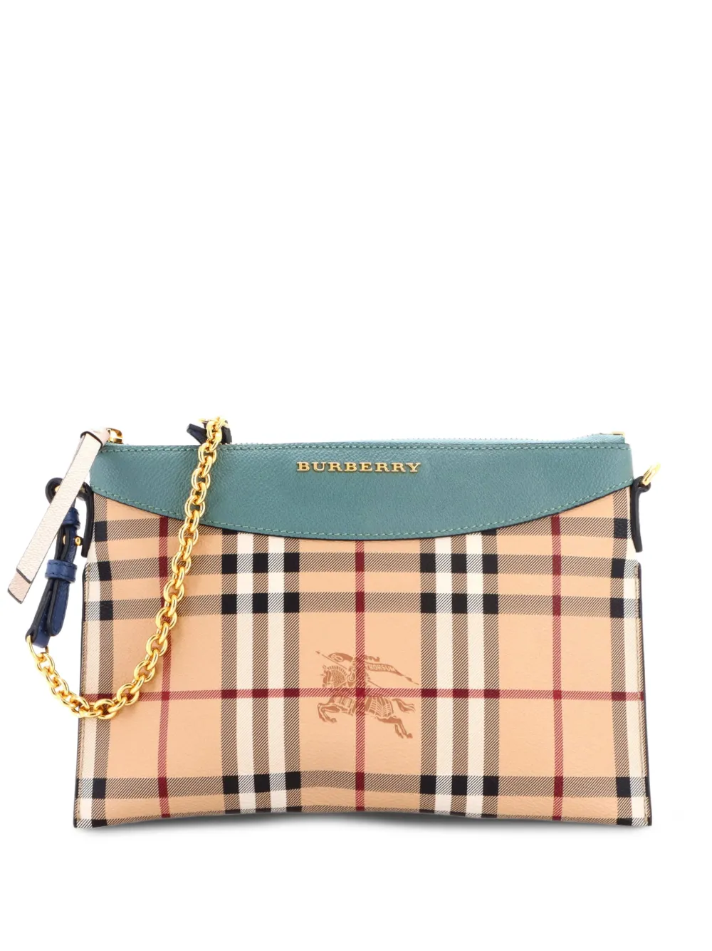 Burberry Pre-Owned Borsa a tracolla Peyton Haymarket in tela cerata - Blu
