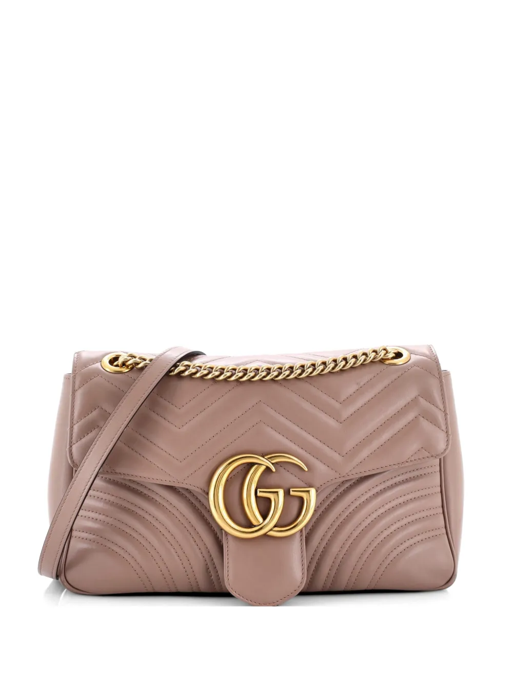 Gucci Pre-Owned GG Marmont Flap Bag Matelasse Leather Medium shoulder bag - Toni neutri