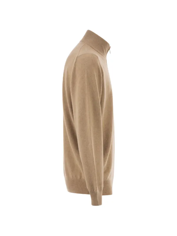 Brunello Cucinelli ジップアップ カシミアセーター | ニュートラル