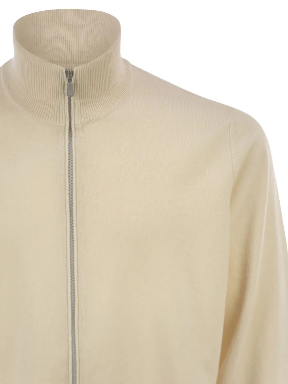 Brunello Cucinelli Vest met hoge hals en rits Beige