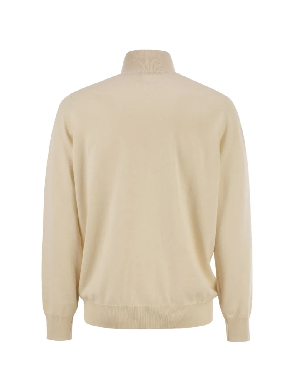 Brunello Cucinelli Vest met hoge hals en rits Beige