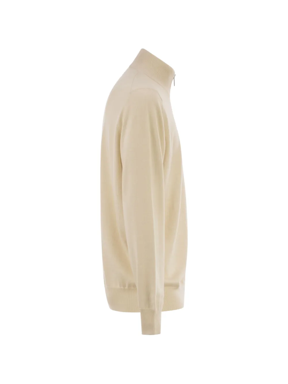 Brunello Cucinelli Vest met hoge hals en rits Beige