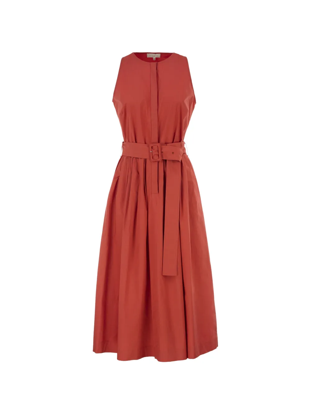 Antonelli belted sleeveless midi dress - Rosso
