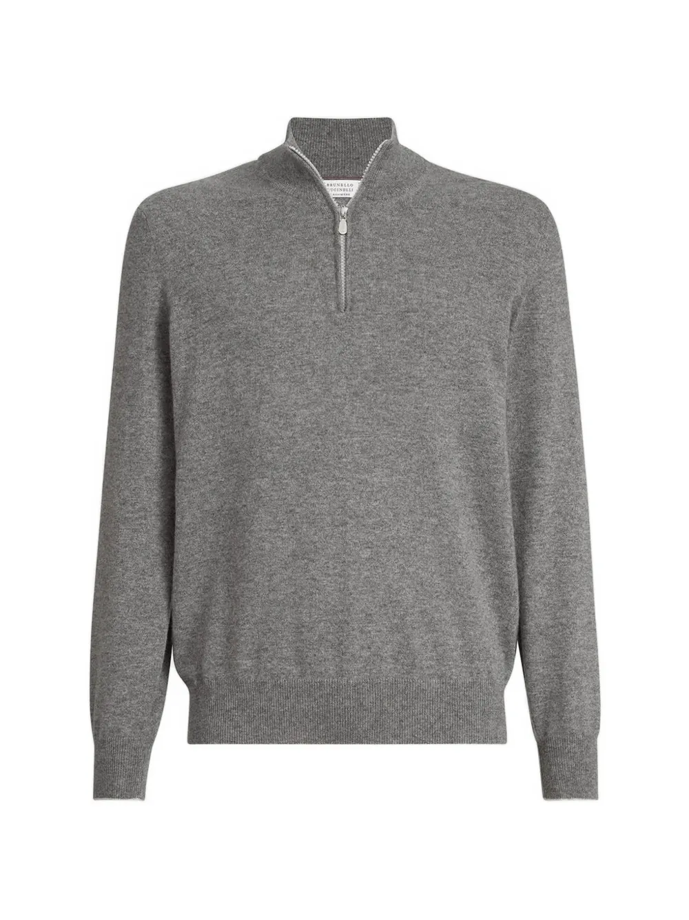 Brunello Cucinelli half-zip cashmere sweater | Grey | Image 1