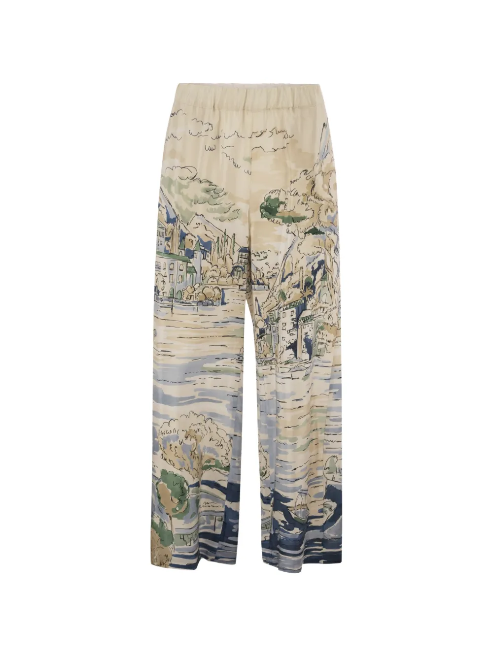 Weekend Max Mara Curva printed silk trousers - Toni neutri