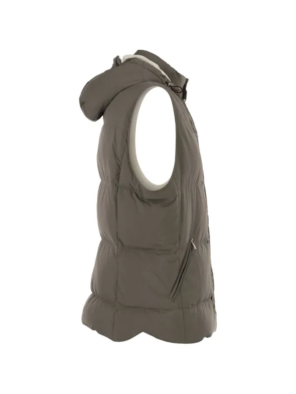 Brunello Cucinelli フーデッド パデッドベスト | ブラウン | FARFETCH JP