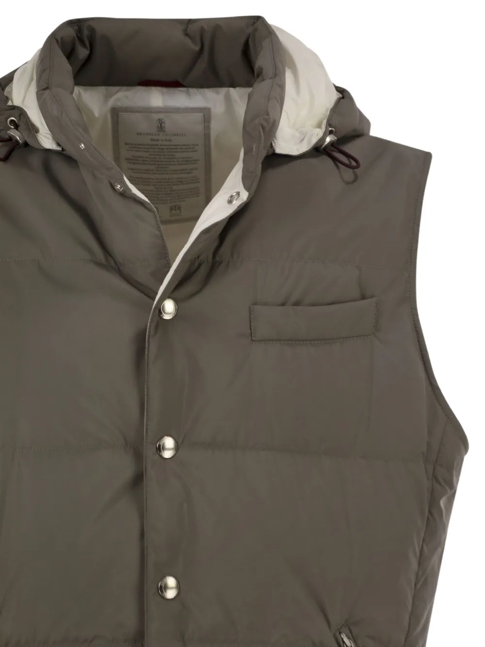 Brunello Cucinelli Bodywarmer met capuchon Bruin