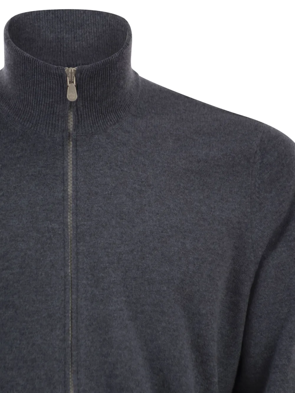 Brunello Cucinelli Vest met hoge hals en rits Grijs